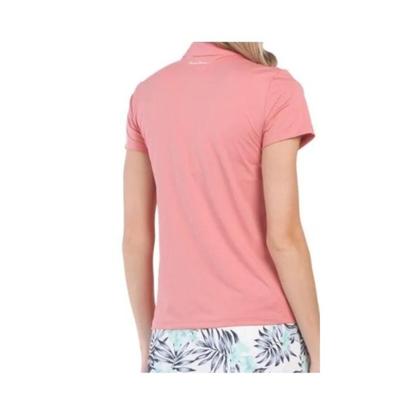 Tommy Bahama NWT Women's UPF 50 Mauve Pink Quarter Zip Golf Polo Shirt - Picture 2 of 2
